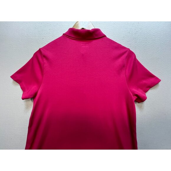 Lands' End Women's Performance Polo Shirt Stretch Size M 10-12 Pink Short Sleeve - Picture 7 of 8
